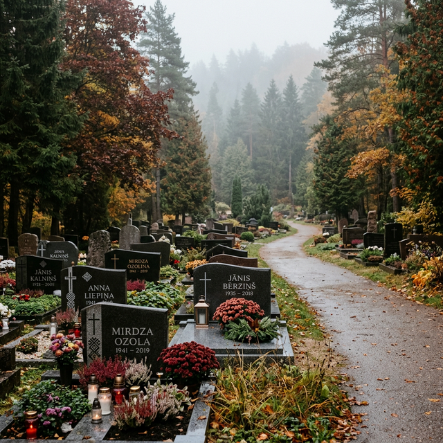 Siguldas kapsēta rudenī